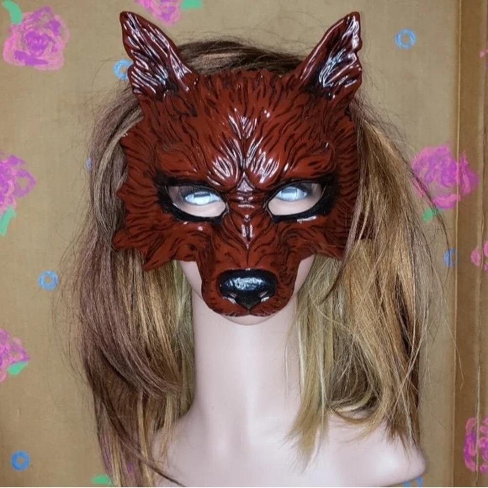 Wolf Wolverine Crimson Red Mask Halloween Costume Cosplay Masquerade